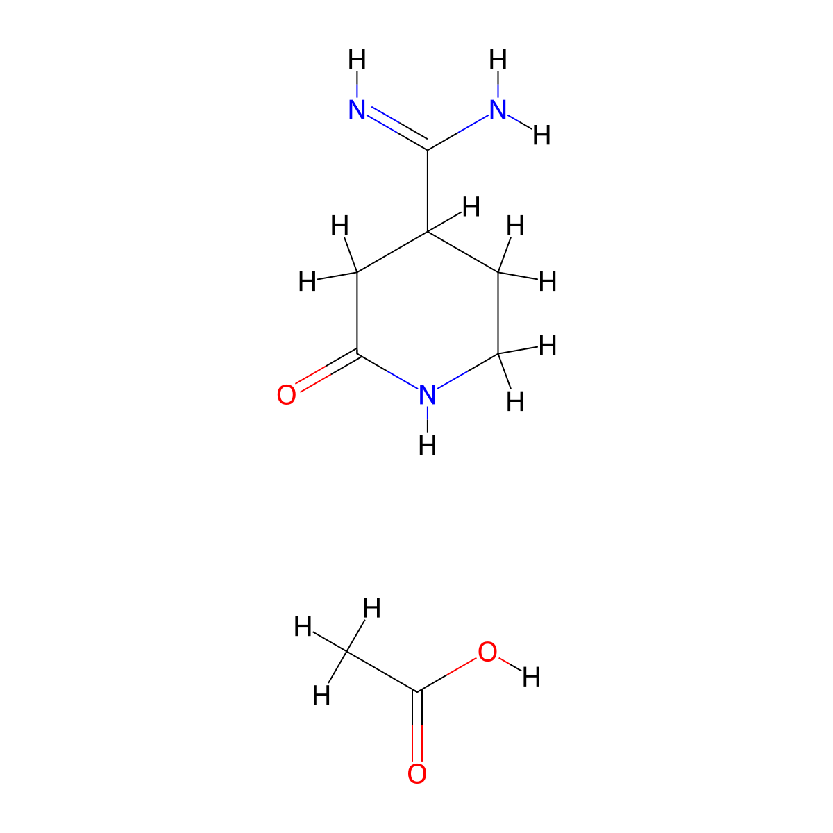 2-Oxopiperidine-4-carboximidamide,aceticacid molecular structure, CAS 2803856-36-0