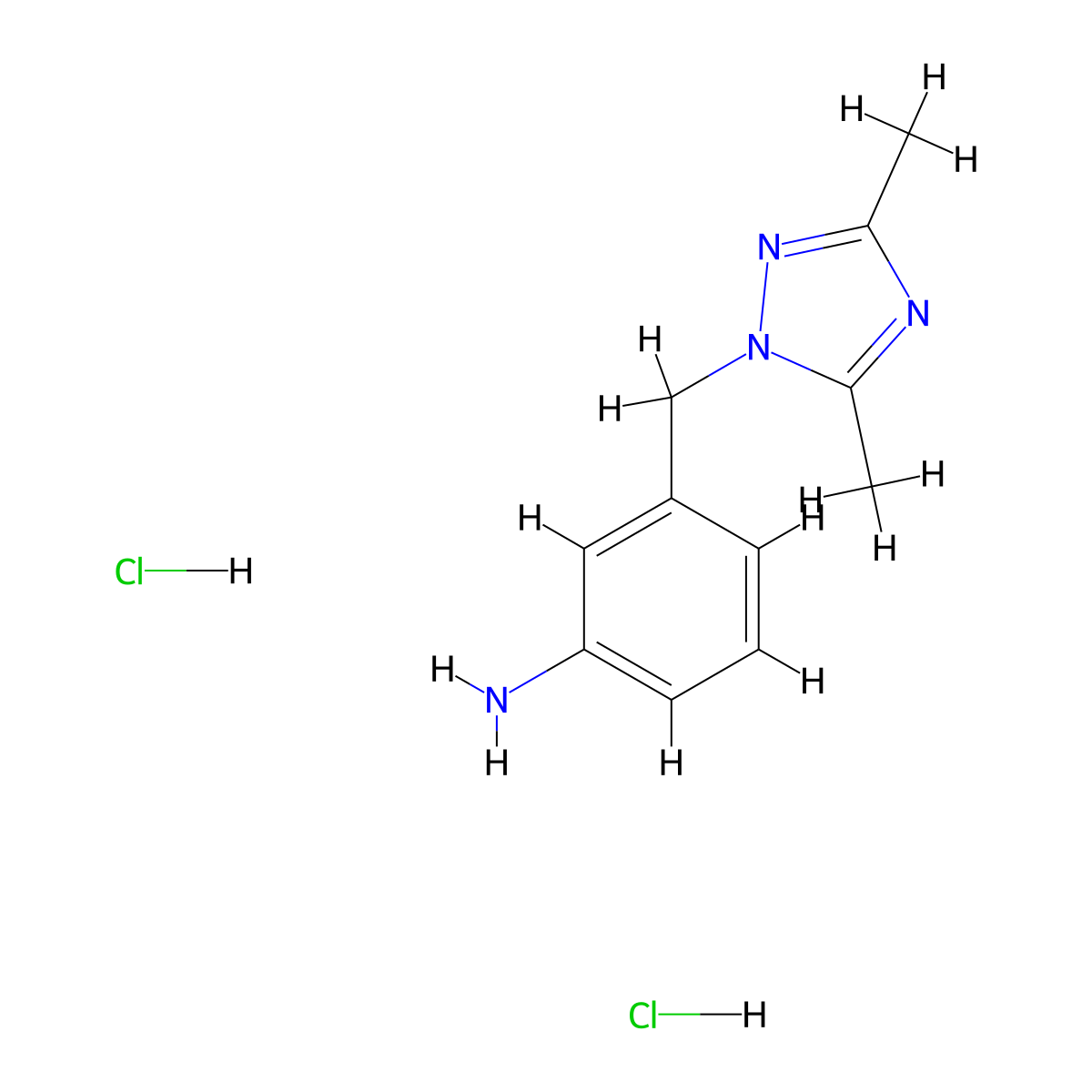 3-[(3,5-dimethyl-1H-1,2,4-triazol-1-yl)methyl]aniline dihydrochloride molecular structure, CAS 2803856-39-3