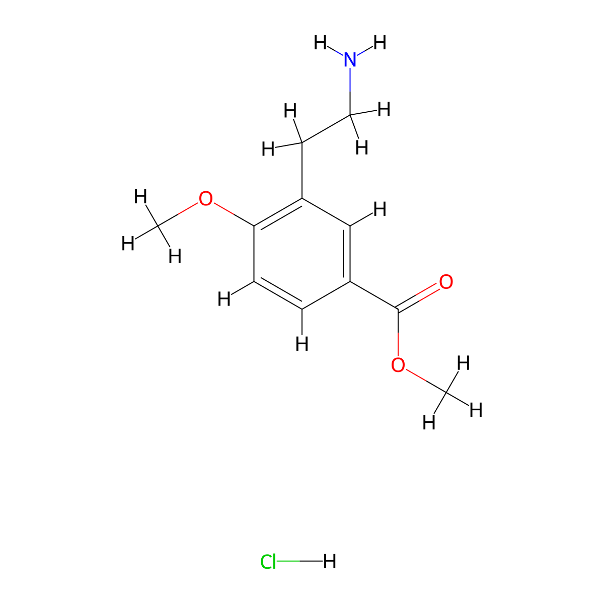 Methyl3-(2-aminoethyl)-4-methoxybenzoatehydrochloride molecular structure, CAS 2803856-41-7