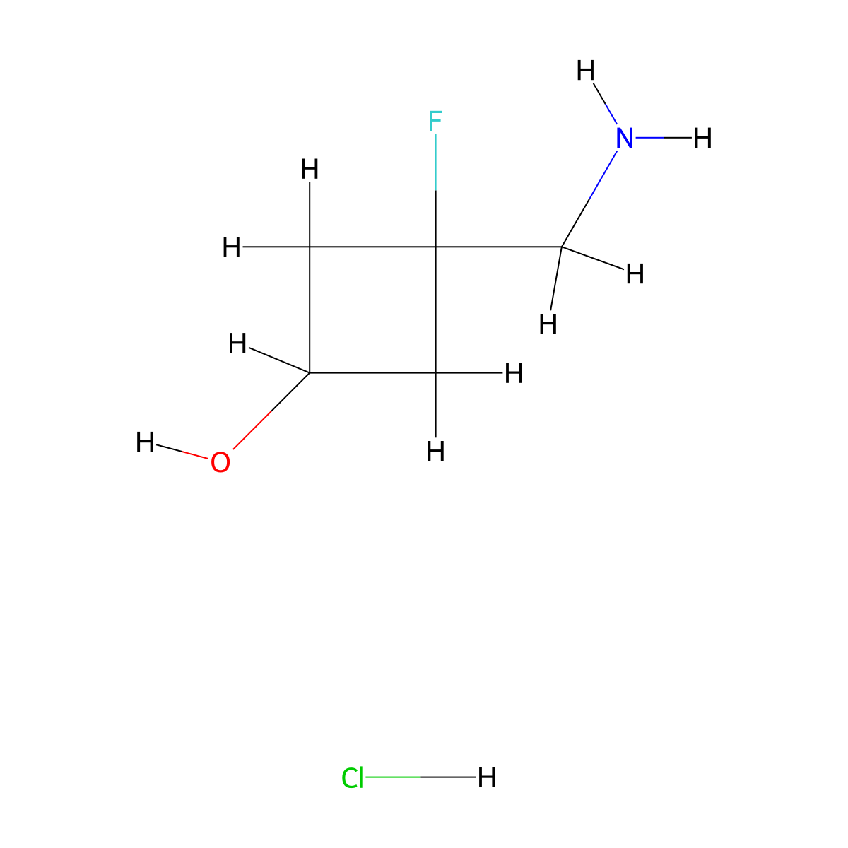 3-(Aminomethyl)-3-fluorocyclobutan-1-ol hydrochloride molecular structure, CAS 2803856-45-1