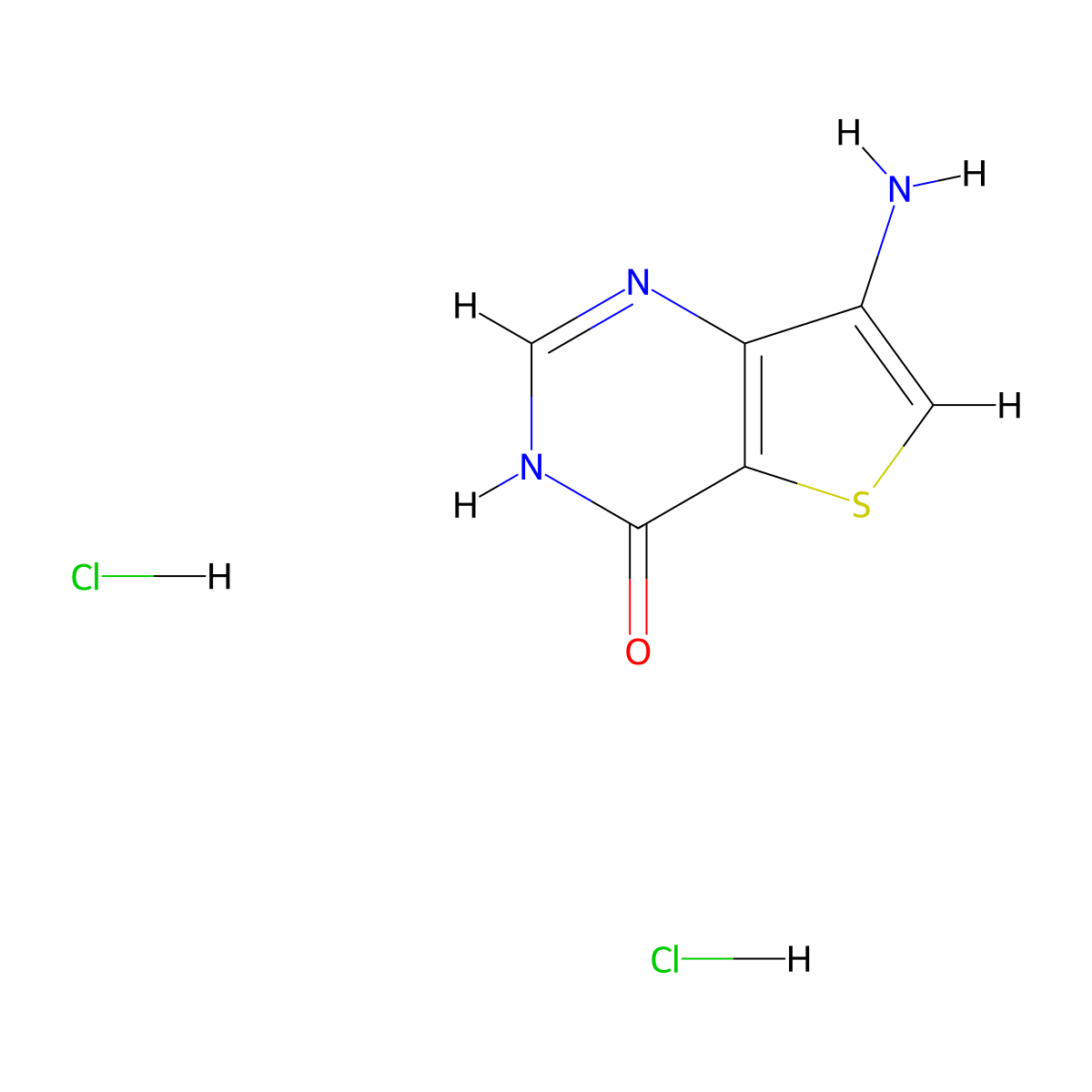 7-amino-3H,4H-thieno[3,2-d]pyrimidin-4-onedihydrochloride molecular structure, CAS 2803856-52-0