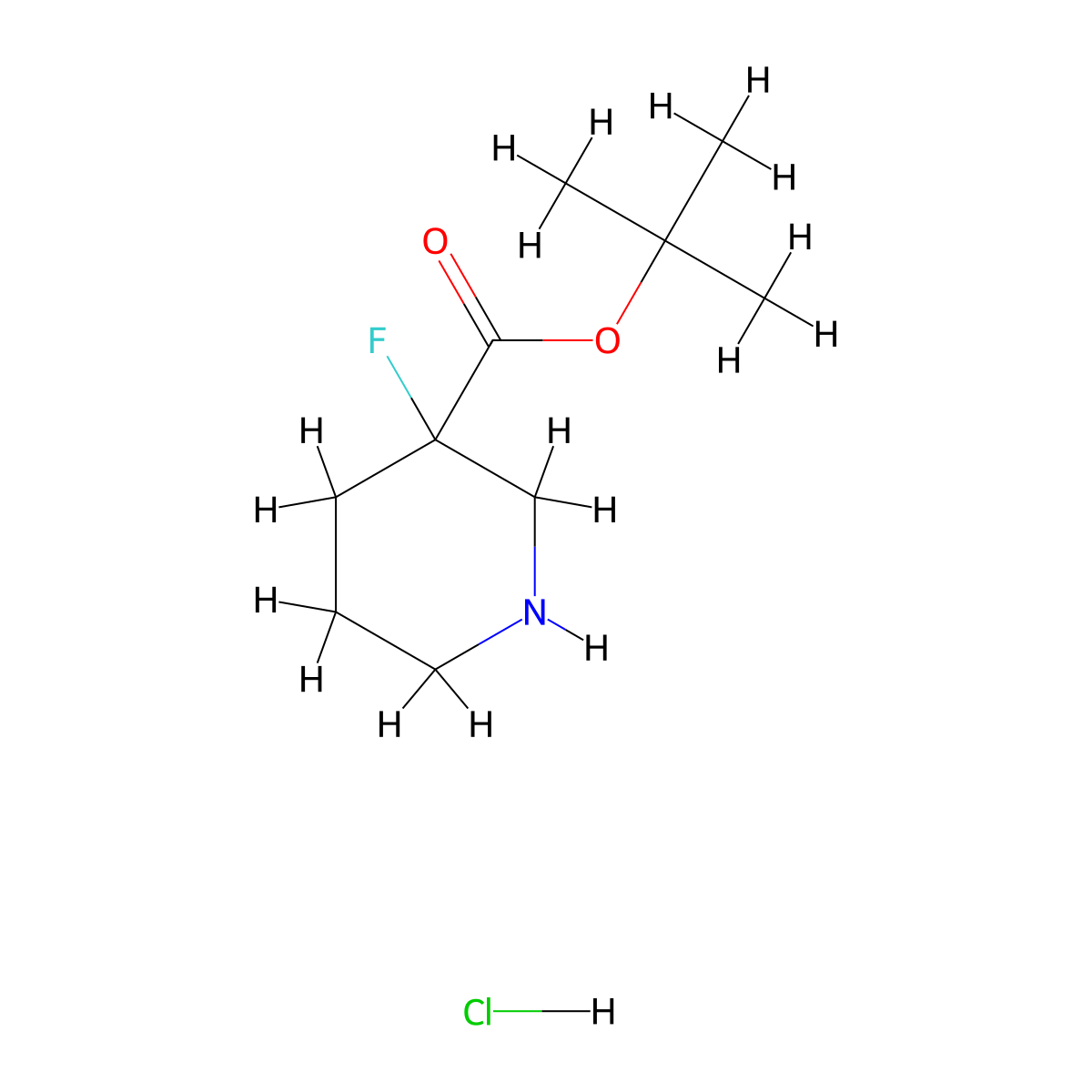Tert-butyl3-fluoropiperidine-3-carboxylatehydrochloride molecular structure, CAS 2803856-56-4