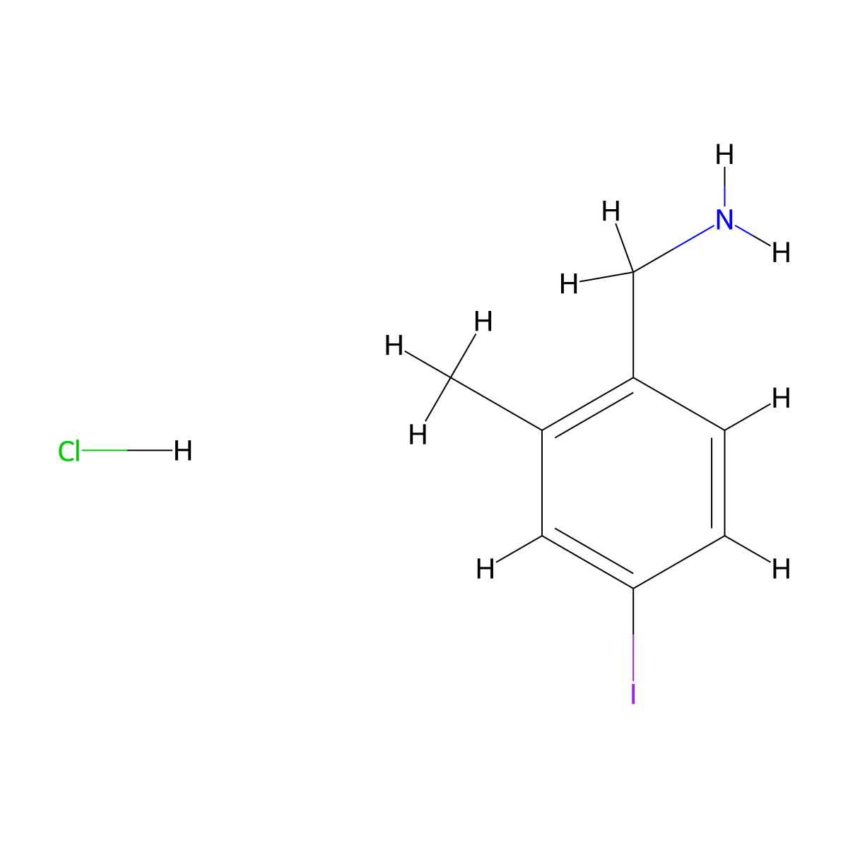 1-(4-Iodo-2-methylphenyl)methanamine hydrochloride molecular structure, CAS 2803856-60-0