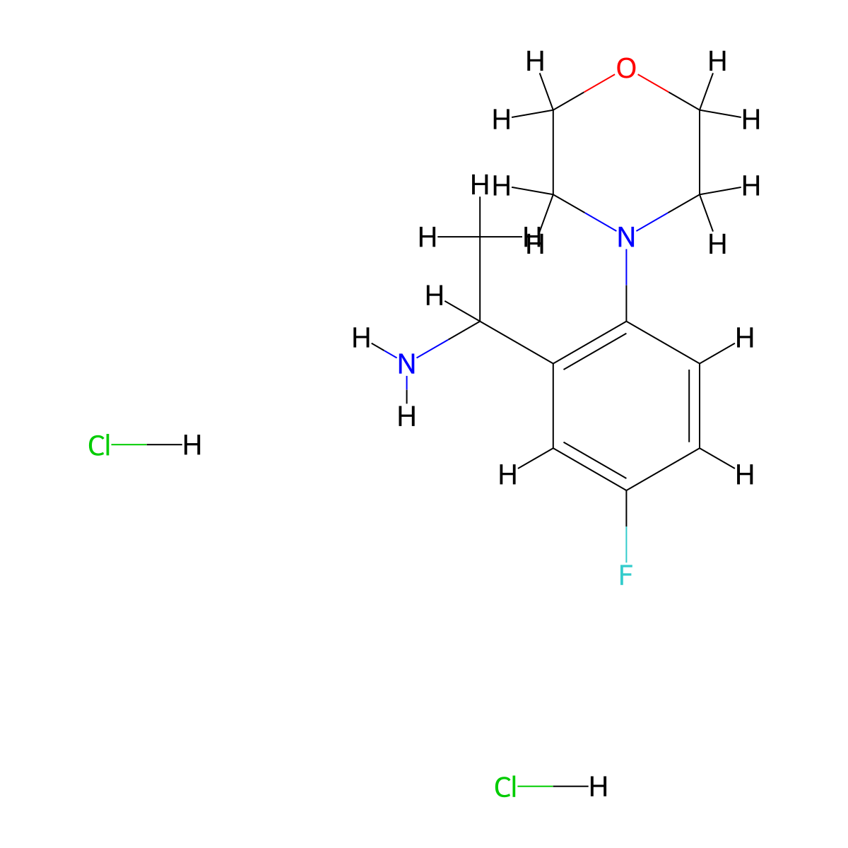 1-(5-Fluoro-2-(morpholin-4-yl)phenyl)ethan-1-amine dihydrochloride molecular structure, CAS 2803856-64-4