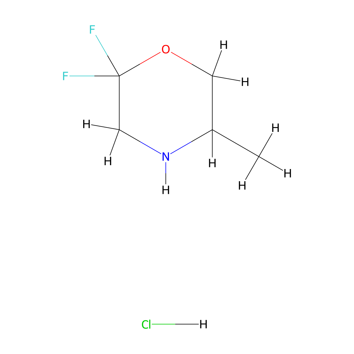 2,2-Difluoro-5-methylmorpholine hydrochloride molecular structure, CAS 2803856-69-9