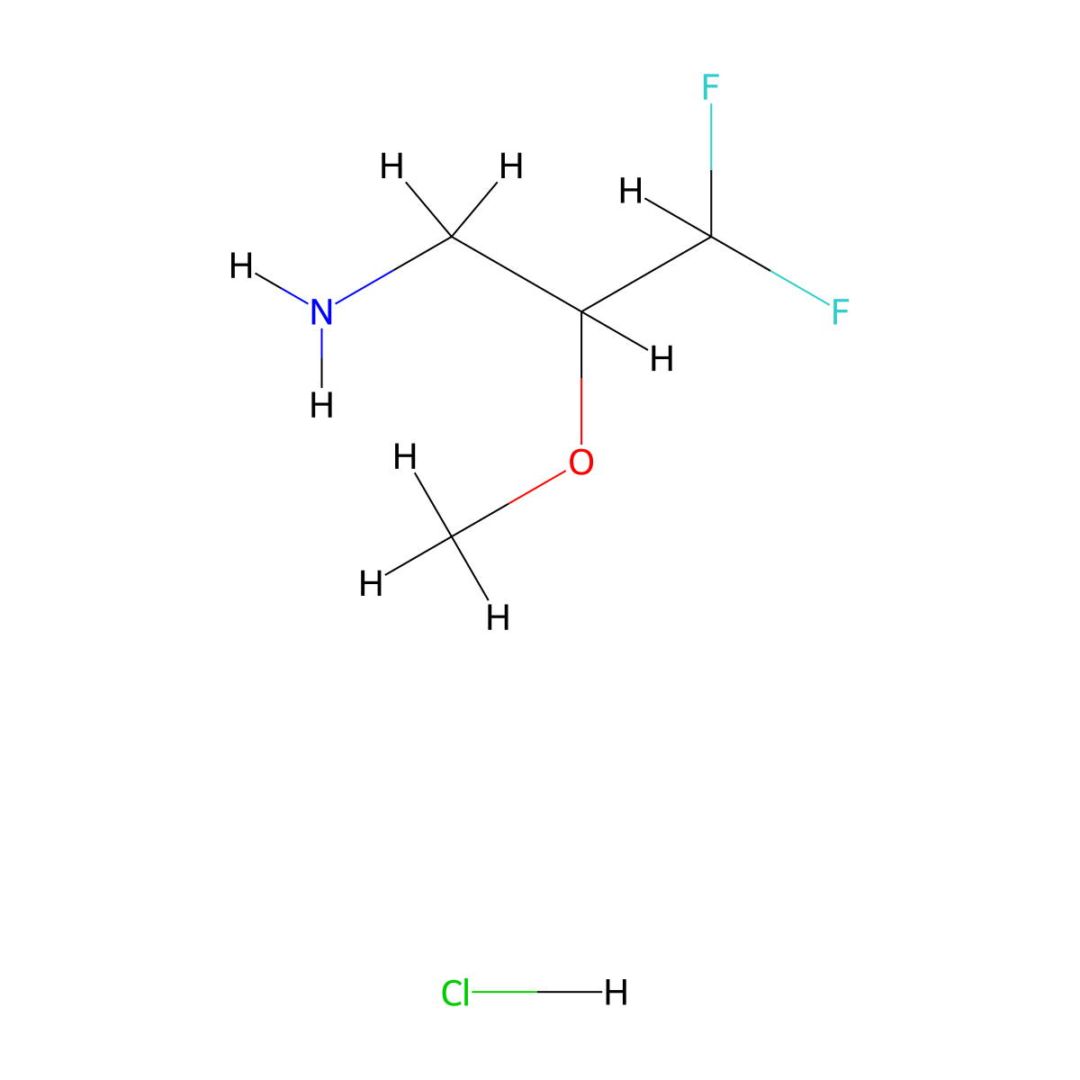 3,3-Difluoro-2-methoxypropan-1-aminehydrochloride molecular structure, CAS 2803856-72-4