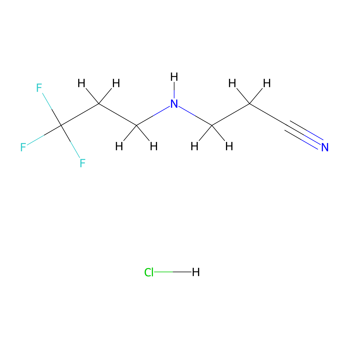 3-[(3,3,3-Trifluoropropyl)amino]propanenitrile hydrochloride molecular structure, CAS 2803856-74-6