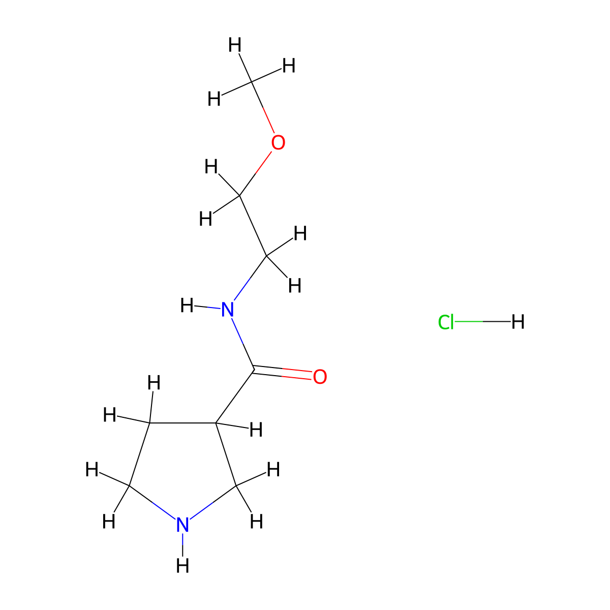 N-(2-methoxyethyl)pyrrolidine-3-carboxamide hydrochloride molecular structure, CAS 2803856-76-8