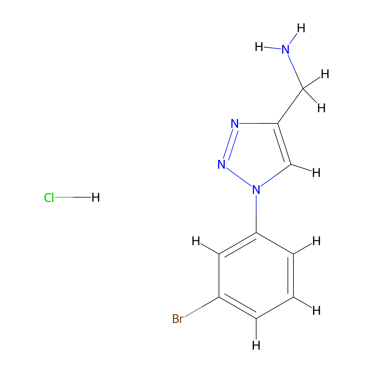 1-[1-(3-bromophenyl)-1H-1,2,3-triazol-4-yl]methanamine hydrochloride molecular structure, CAS 2803856-80-4