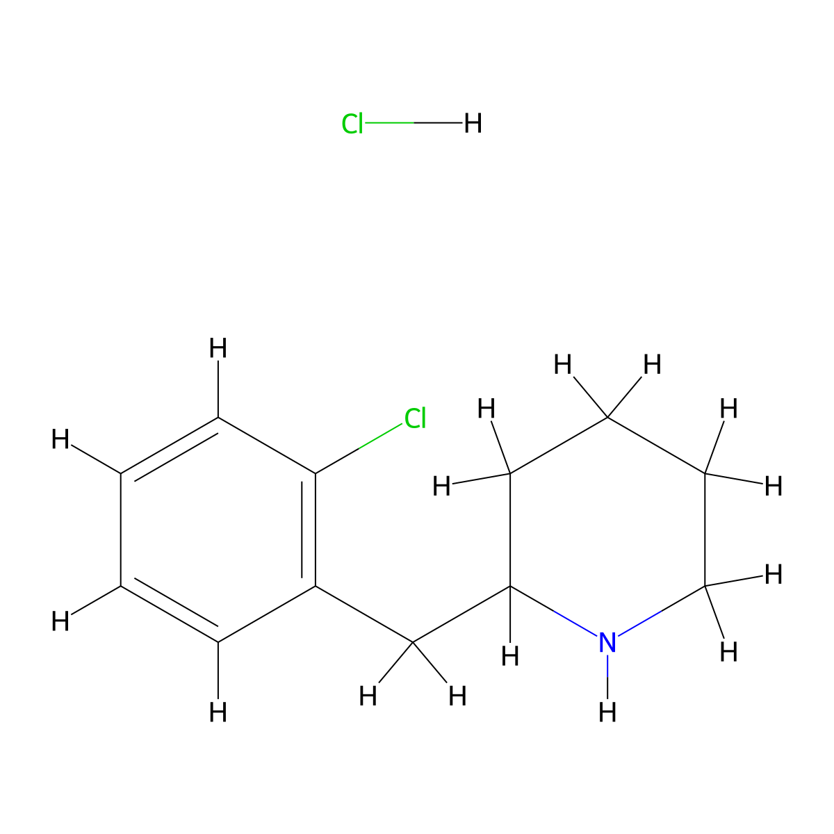 2-[(2-Chlorophenyl)methyl]piperidinehydrochloride molecular structure, CAS 2803856-87-1