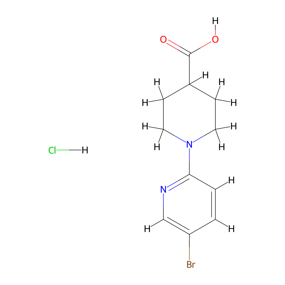 1-(5-Bromopyridin-2-yl)piperidine-4-carboxylic acid hydrochloride molecular structure, CAS 2803856-89-3