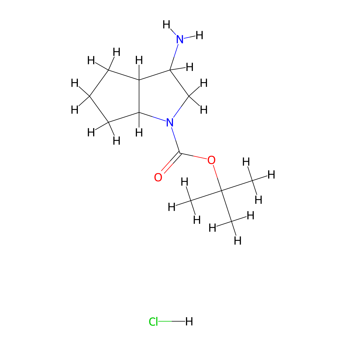 Tert-butyl3-amino-octahydrocyclopenta[b]pyrrole-1-carboxylatehydrochloride molecular structure, CAS 2803856-93-9