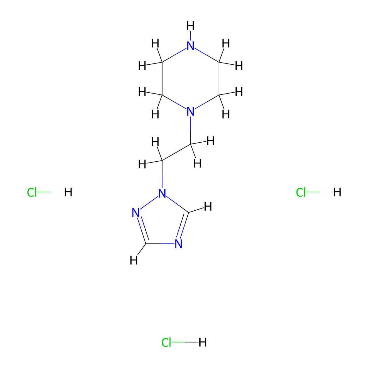 1-[2-(1H-1,2,4-triazol-1-yl)ethyl]piperazinetrihydrochloride molecular structure, CAS 2803856-99-5