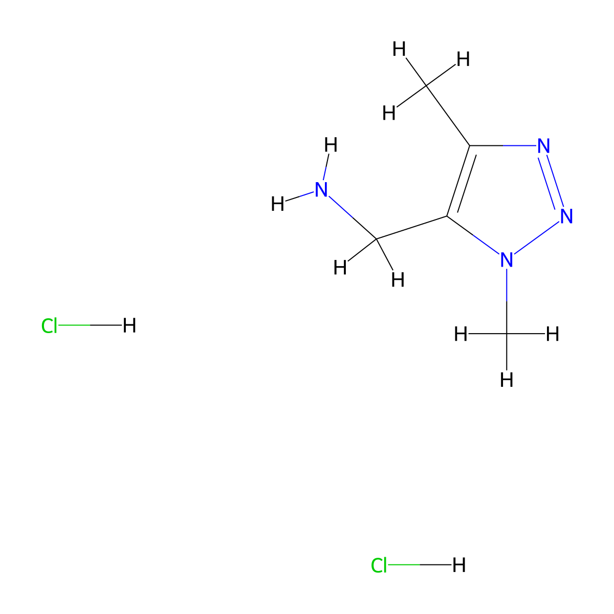 1-(1,4-dimethyl-1H-1,2,3-triazol-5-yl)methanamine dihydrochloride molecular structure, CAS 2803857-08-9