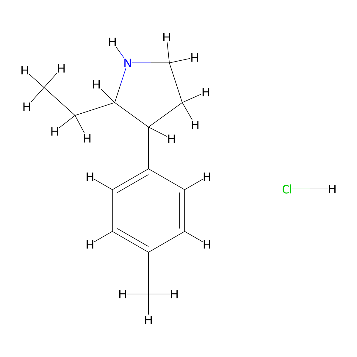 2-Ethyl-3-(4-methylphenyl)pyrrolidine hydrochloride molecular structure, CAS 2803857-12-5