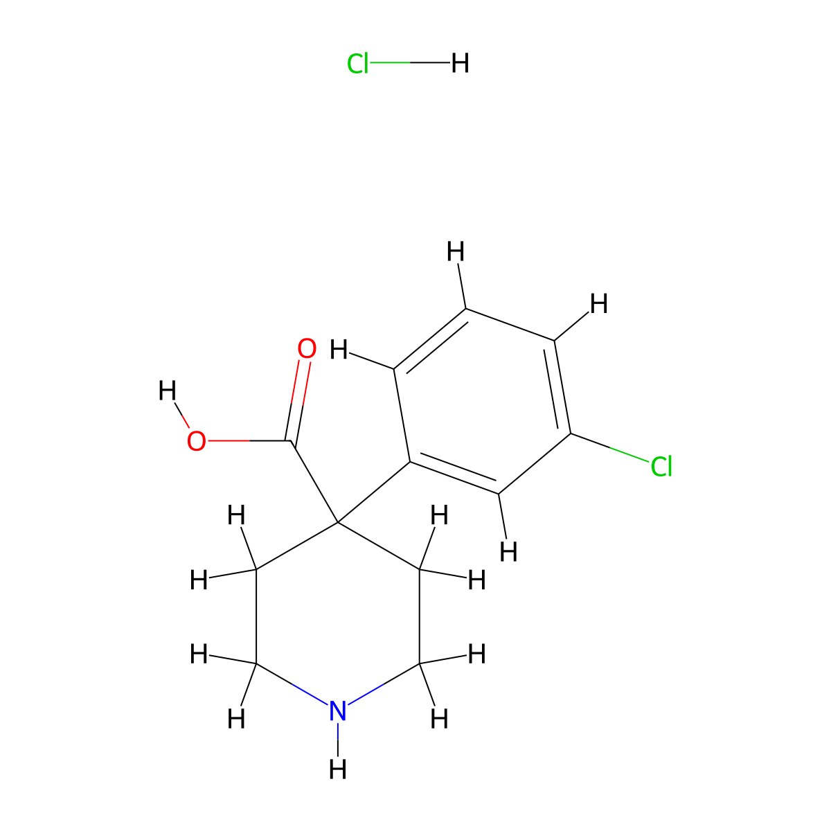 4-(3-Chlorophenyl)piperidine-4-carboxylicacidhydrochloride molecular structure, CAS 2803857-13-6