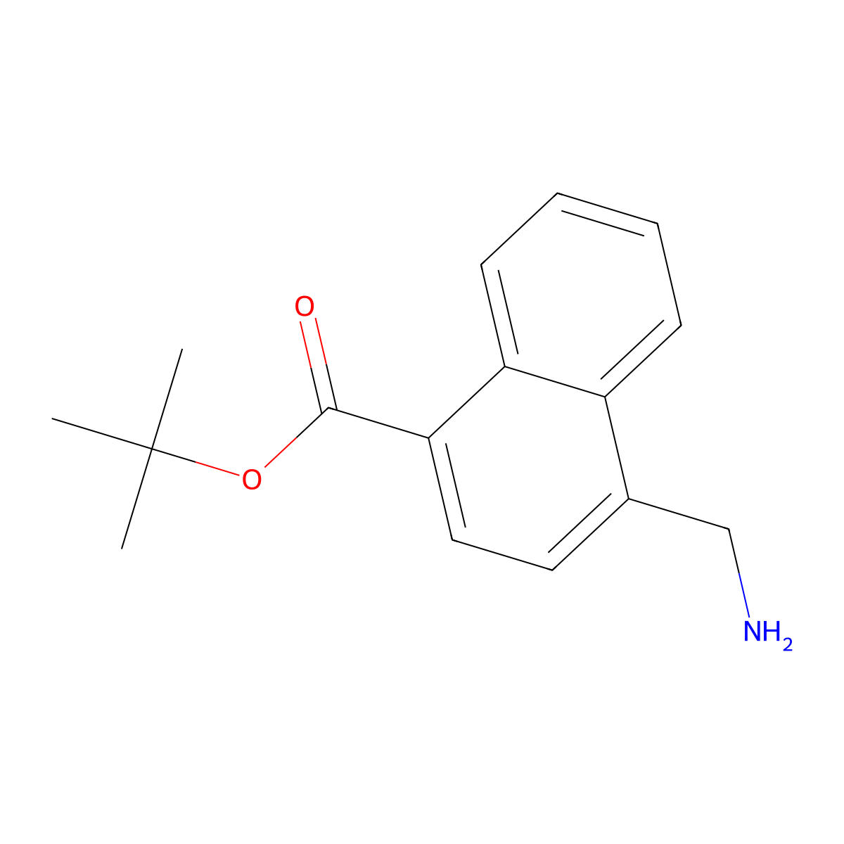 Tert-butyl 4-(aminomethyl)naphthalene-1-carboxylate molecular structure, CAS 2803859-20-1