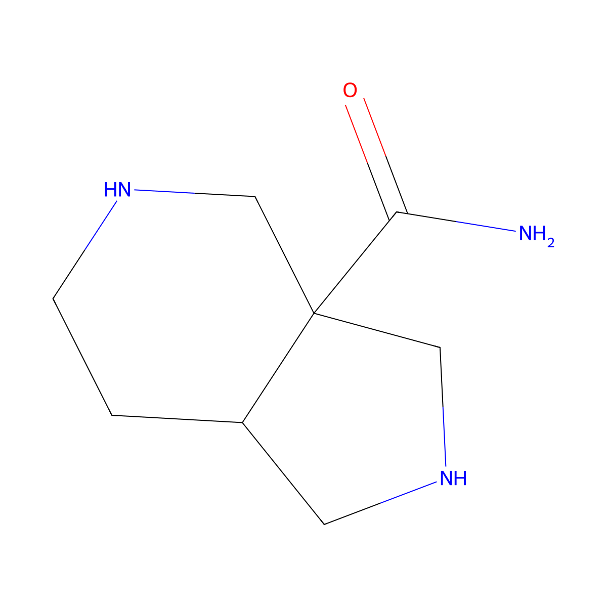 octahydro-1H-pyrrolo[3,4-c]pyridine-3a-carboxamide molecular structure, CAS 2803859-24-5