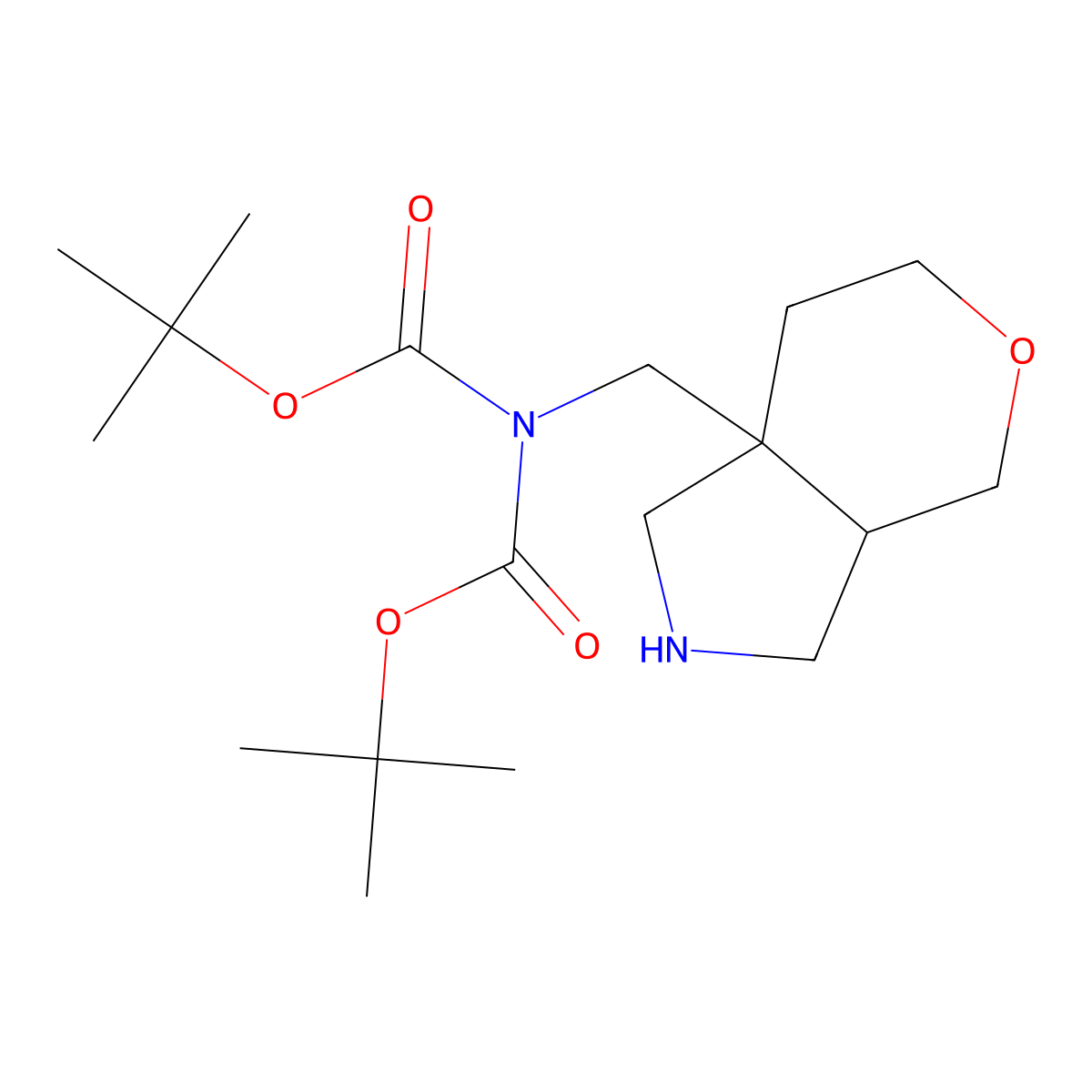 tert-butyl N-[(tert-butoxy)carbonyl]-N-({octahydropyrano[3,4-c]pyrrol-7a-yl}methyl)carbamate molecular structure, CAS 2803859-28-9