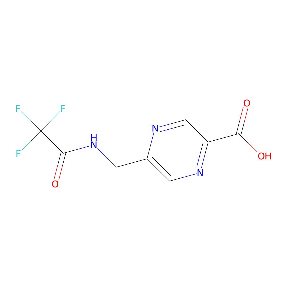 5-[(2,2,2-Trifluoroacetamido)methyl]pyrazine-2-carboxylic acid molecular structure, CAS 2803859-31-4