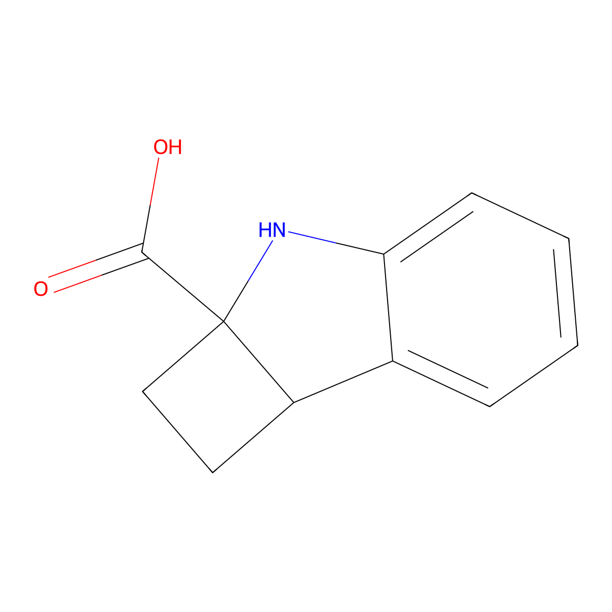 1H,2H,2aH,3H,7bH-cyclobuta[b]indole-2a-carboxylic acid molecular structure, CAS 2803859-32-5