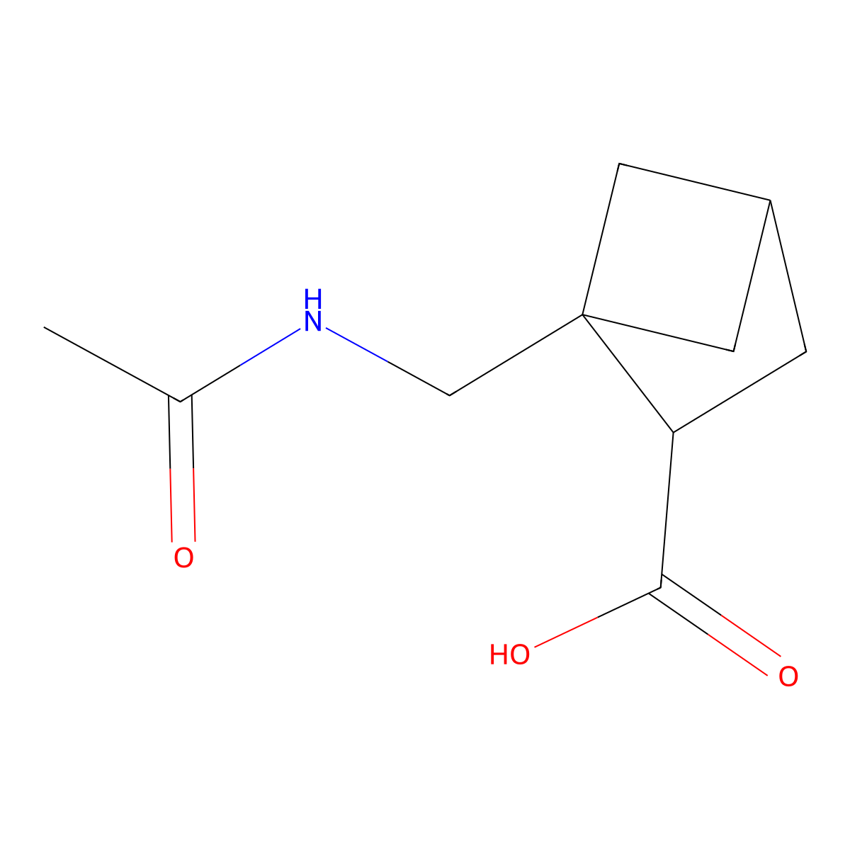 1-(Acetamidomethyl)bicyclo[2.1.1]hexane-2-carboxylic acid molecular structure, CAS 2803859-33-6