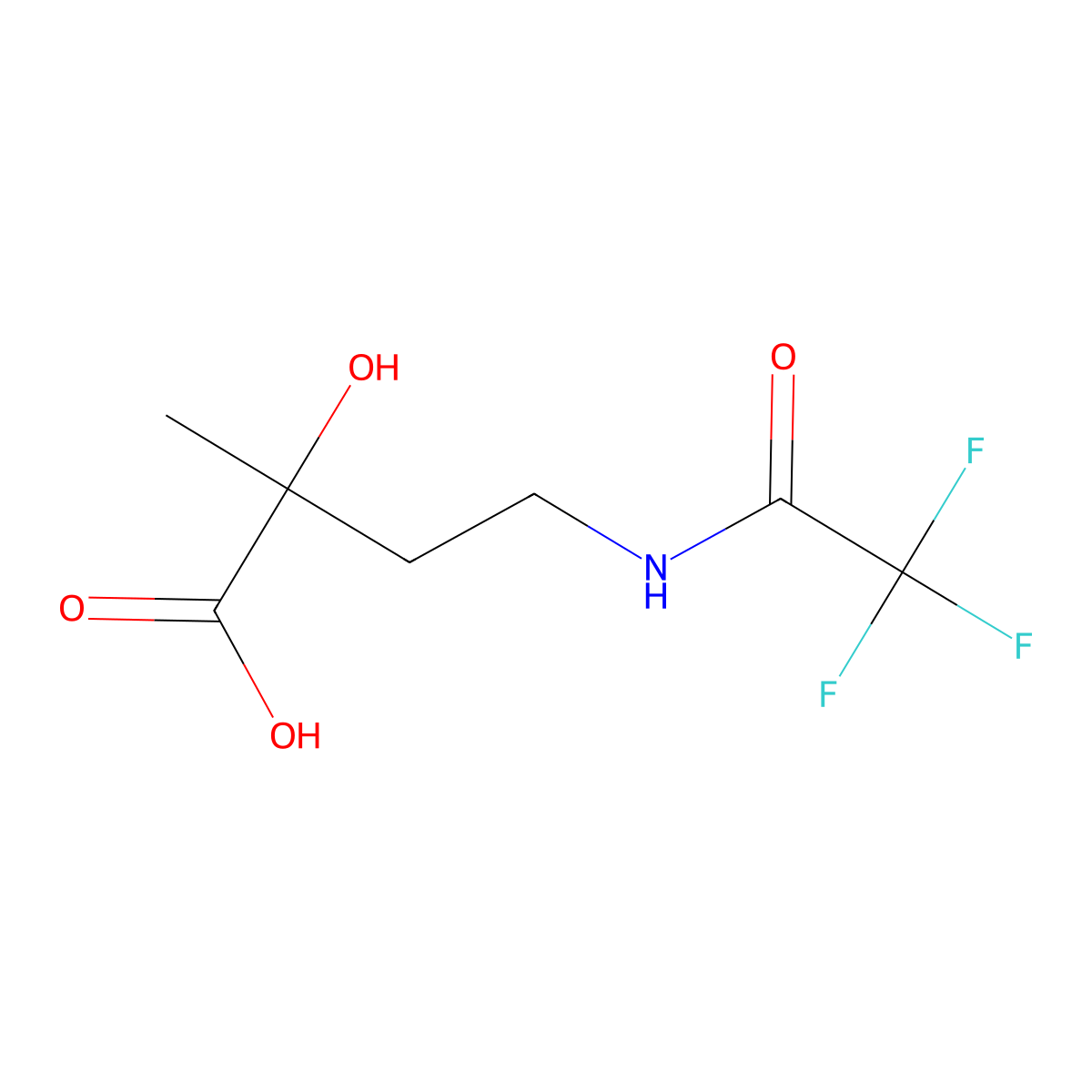 2-Hydroxy-2-methyl-4-(2,2,2-trifluoroacetamido)butanoic acid molecular structure, CAS 2803859-37-0
