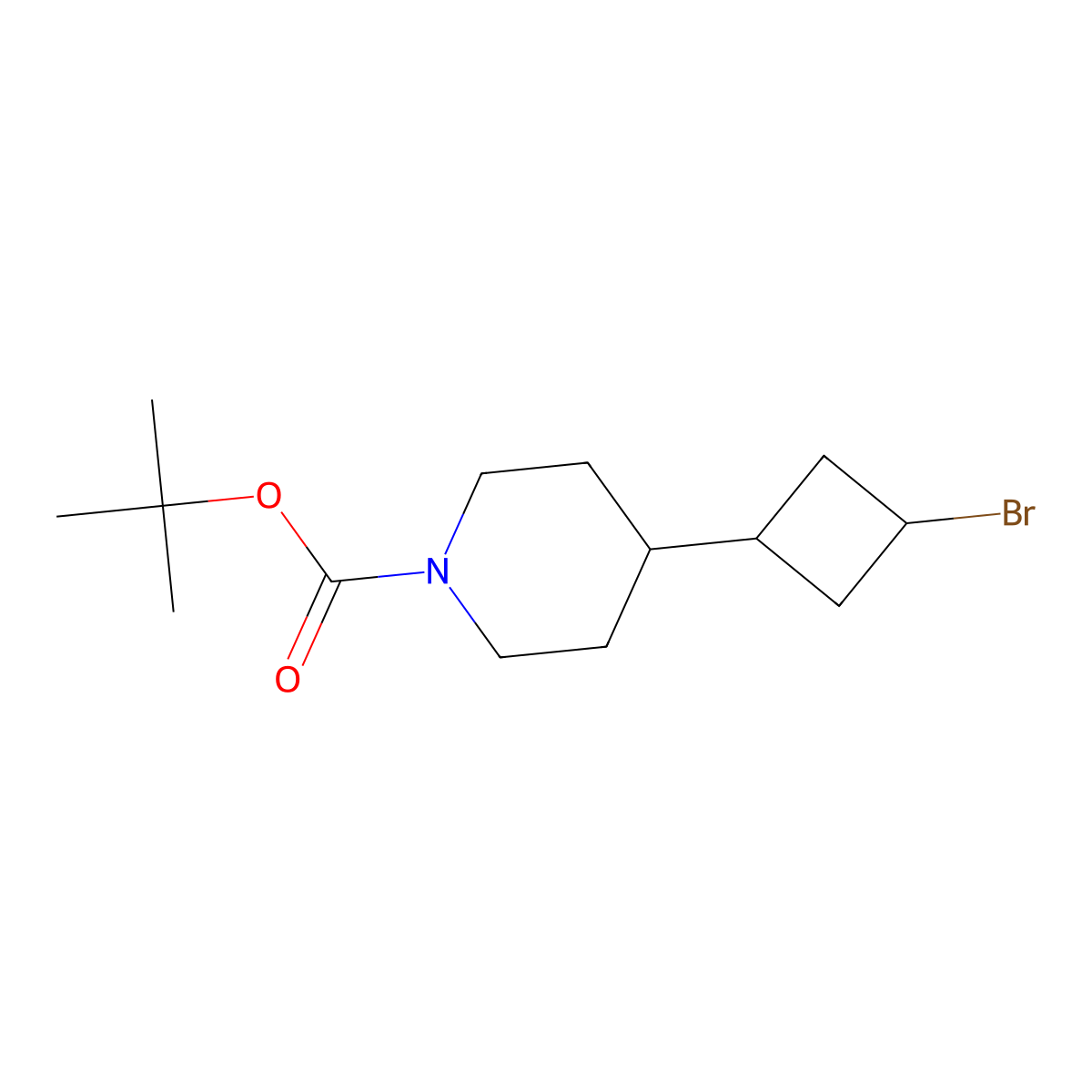 Tert-butyl 4-(3-bromocyclobutyl)piperidine-1-carboxylate molecular structure, CAS 2803859-63-2