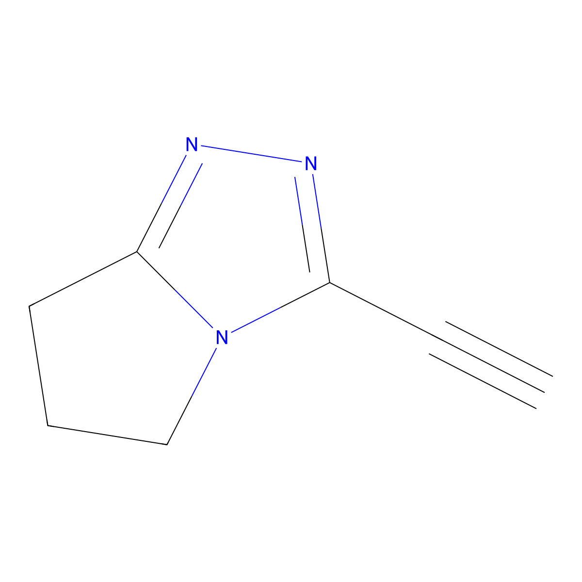 3-ethynyl-5H,6H,7H-pyrrolo[2,1-c][1,2,4]triazole molecular structure, CAS 2803859-64-3