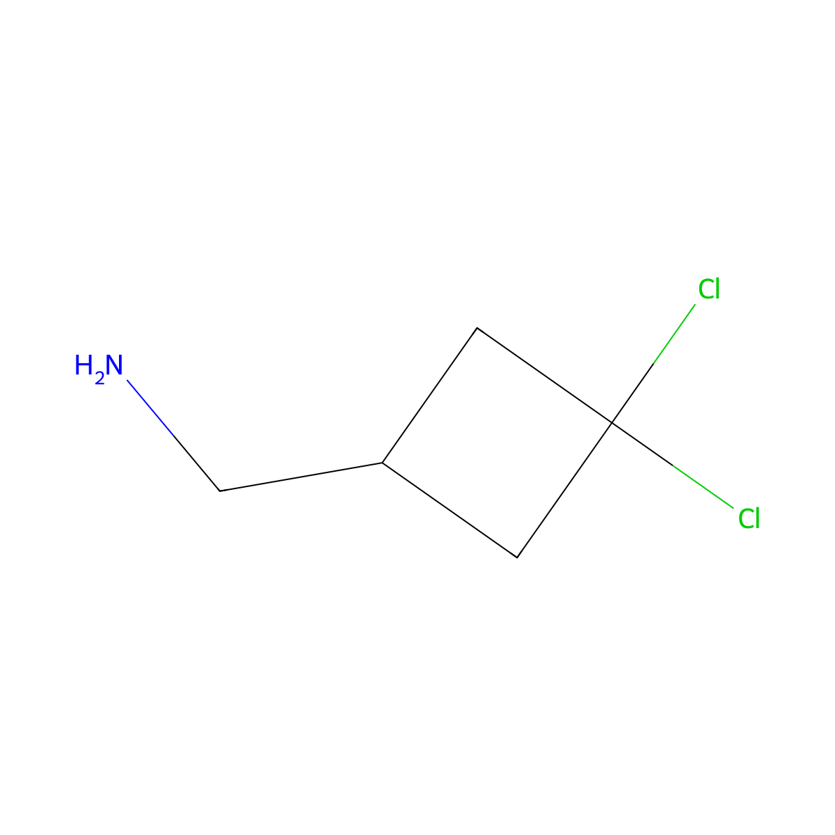 1-(3,3-Dichlorocyclobutyl)methanamine molecular structure, CAS 2803859-69-8