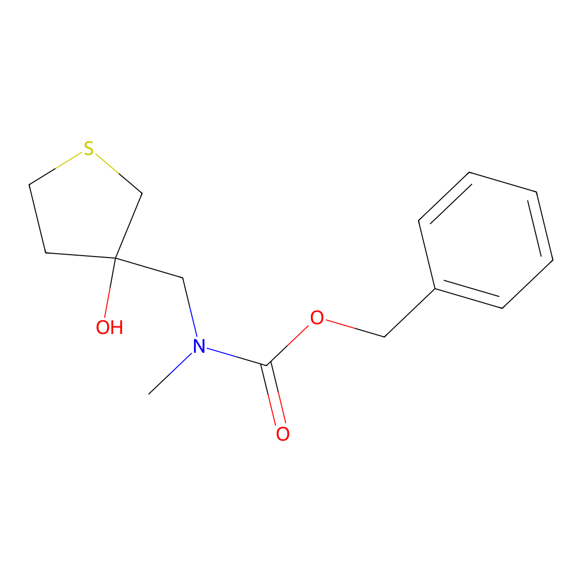 benzyl N-[(3-hydroxythiolan-3-yl)methyl]-N-methylcarbamate molecular structure, CAS 2803859-70-1