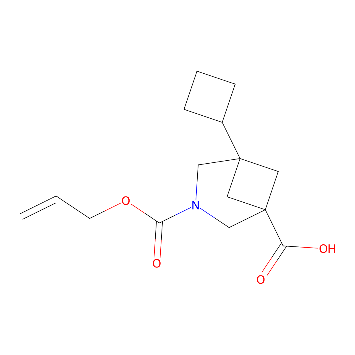 3-((Allyloxy)carbonyl)-5-cyclobutyl-3-azabicyclo[3.1.1]heptane-1-carboxylic acid molecular structure, CAS 2803859-72-3