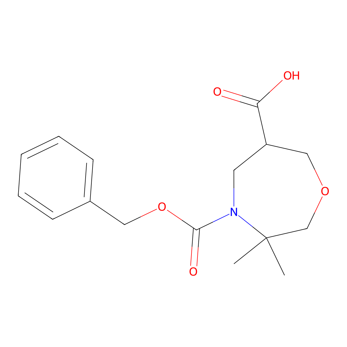 4-[(Benzyloxy)carbonyl]-3,3-dimethyl-1,4-oxazepane-6-carboxylic acid molecular structure, CAS 2803859-76-7