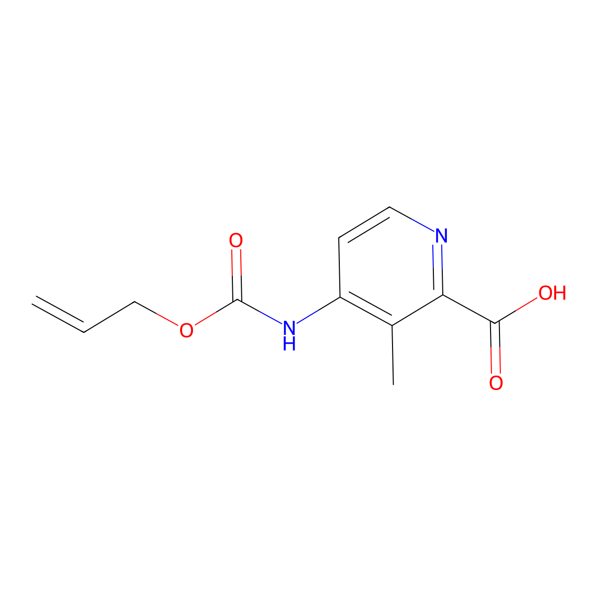 3-Methyl-4-{[(prop-2-en-1-yloxy)carbonyl]amino}pyridine-2-carboxylic acid molecular structure, CAS 2803859-78-9