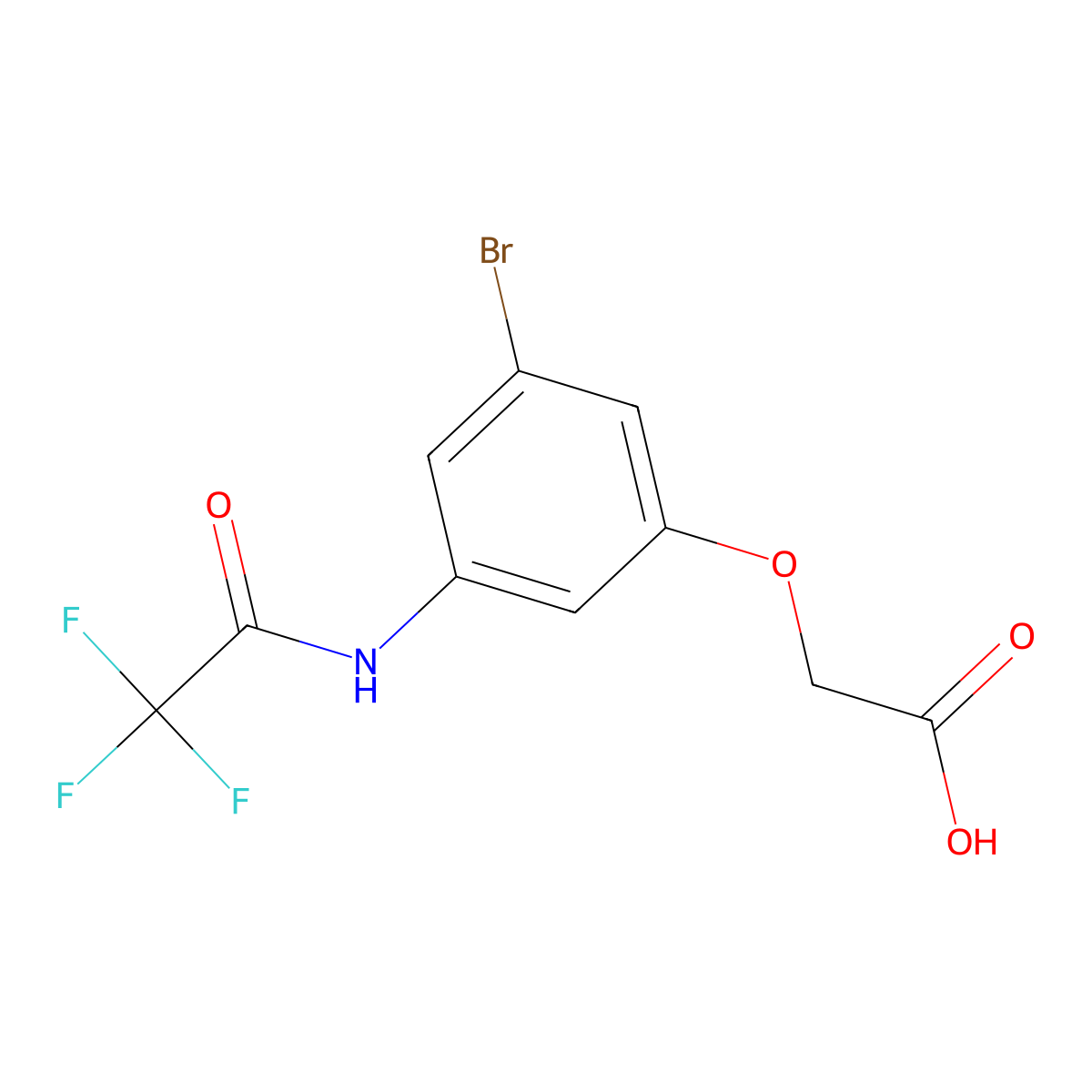 2-[3-Bromo-5-(2,2,2-trifluoroacetamido)phenoxy]acetic acid molecular structure, CAS 2803859-83-6