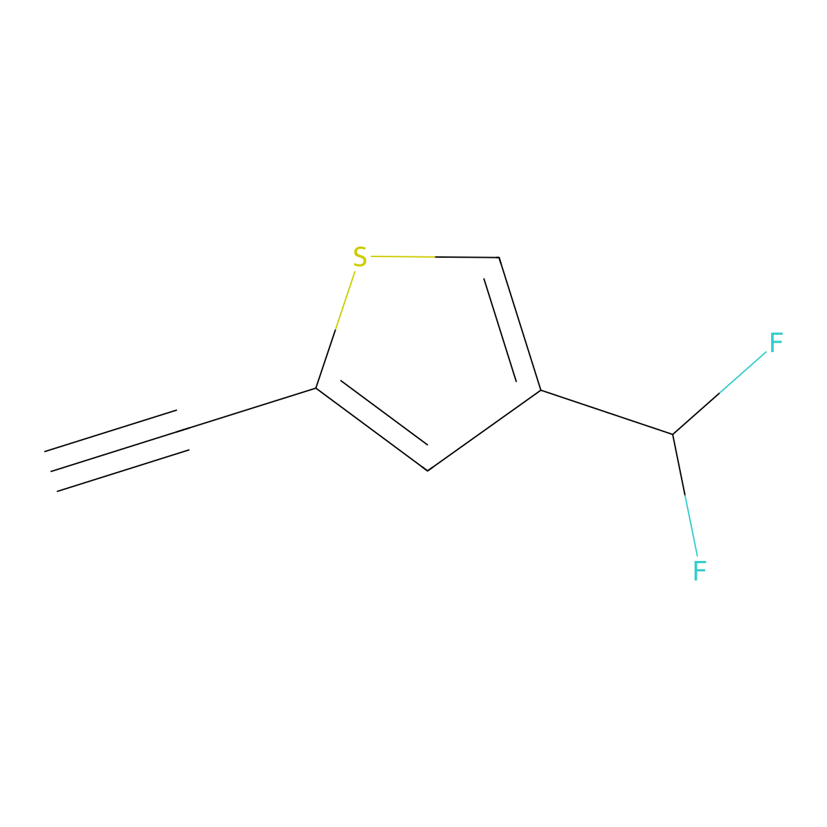 4-(Difluoromethyl)-2-ethynylthiophene molecular structure, CAS 2803859-91-6