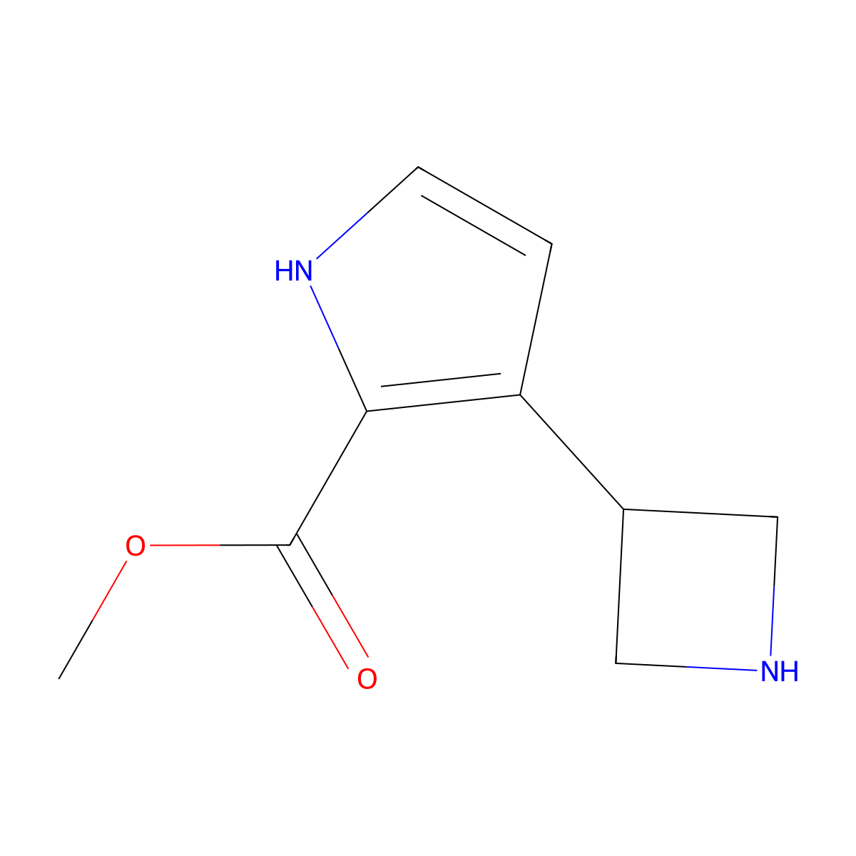 methyl 3-(azetidin-3-yl)-1H-pyrrole-2-carboxylate molecular structure, CAS 2803860-08-2