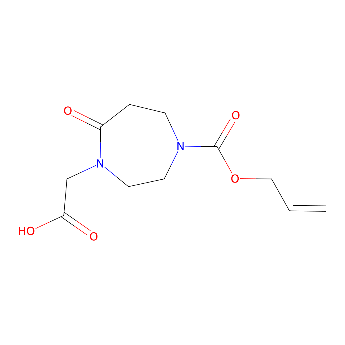 2-{7-Oxo-4-[(prop-2-en-1-yloxy)carbonyl]-1,4-diazepan-1-yl}acetic acid molecular structure, CAS 2803860-13-9