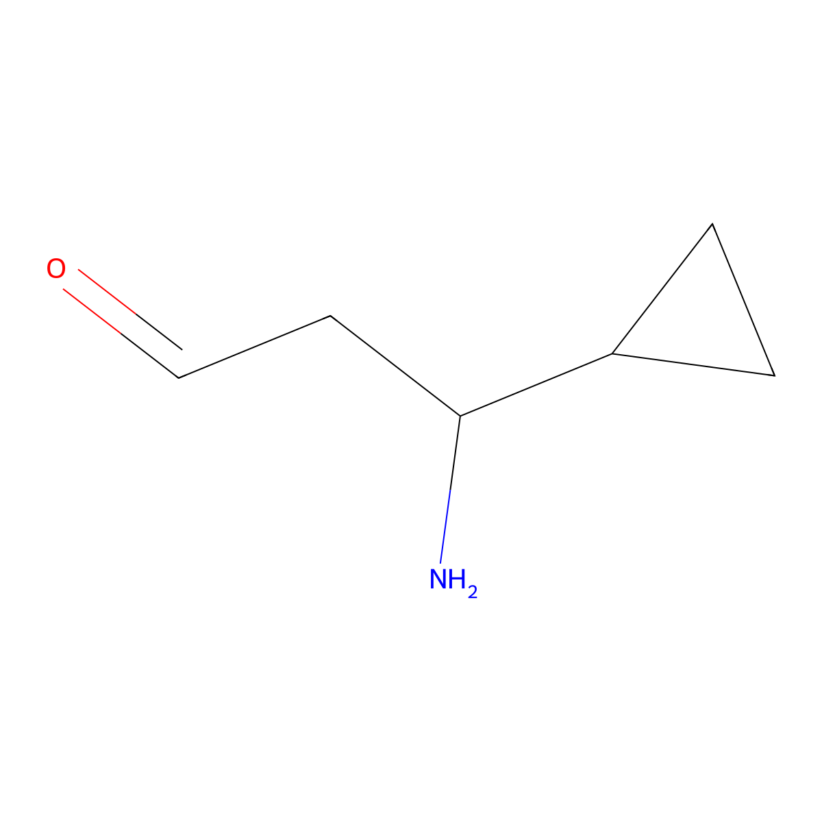 3-Amino-3-cyclopropylpropanal molecular structure, CAS 2803860-14-0