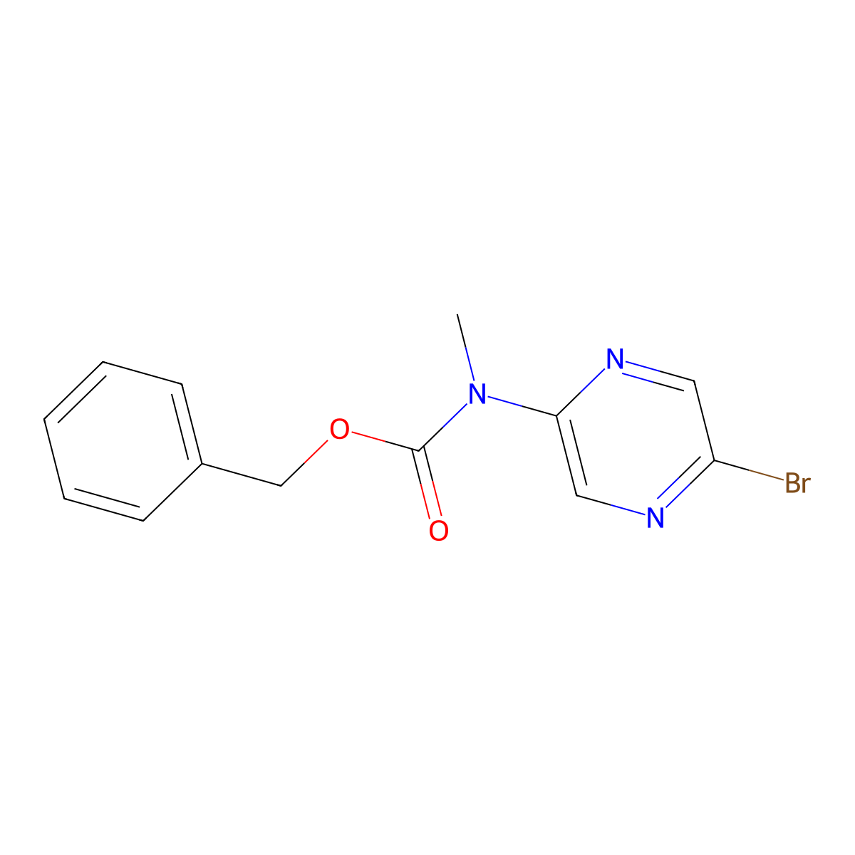 benzyl N-(5-bromopyrazin-2-yl)-N-methylcarbamate molecular structure, CAS 2803860-24-2