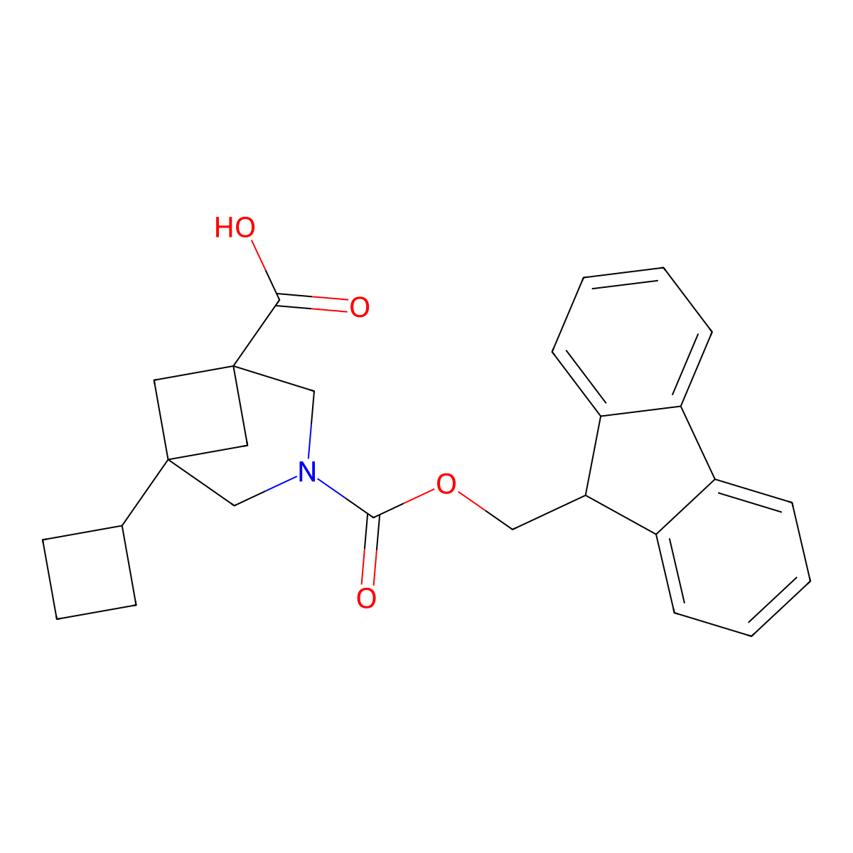5-cyclobutyl-3-{[(9H-fluoren-9-yl)methoxy]carbonyl}-3-azabicyclo[3.1.1]heptane-1-carboxylic acid molecular structure, CAS 2803860-25-3