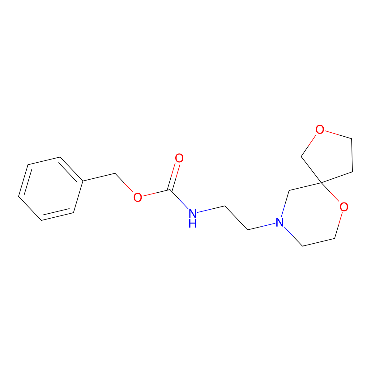 benzyl N-(2-{2,6-dioxa-9-azaspiro[4.5]decan-9-yl}ethyl)carbamate molecular structure, CAS 2803860-31-1