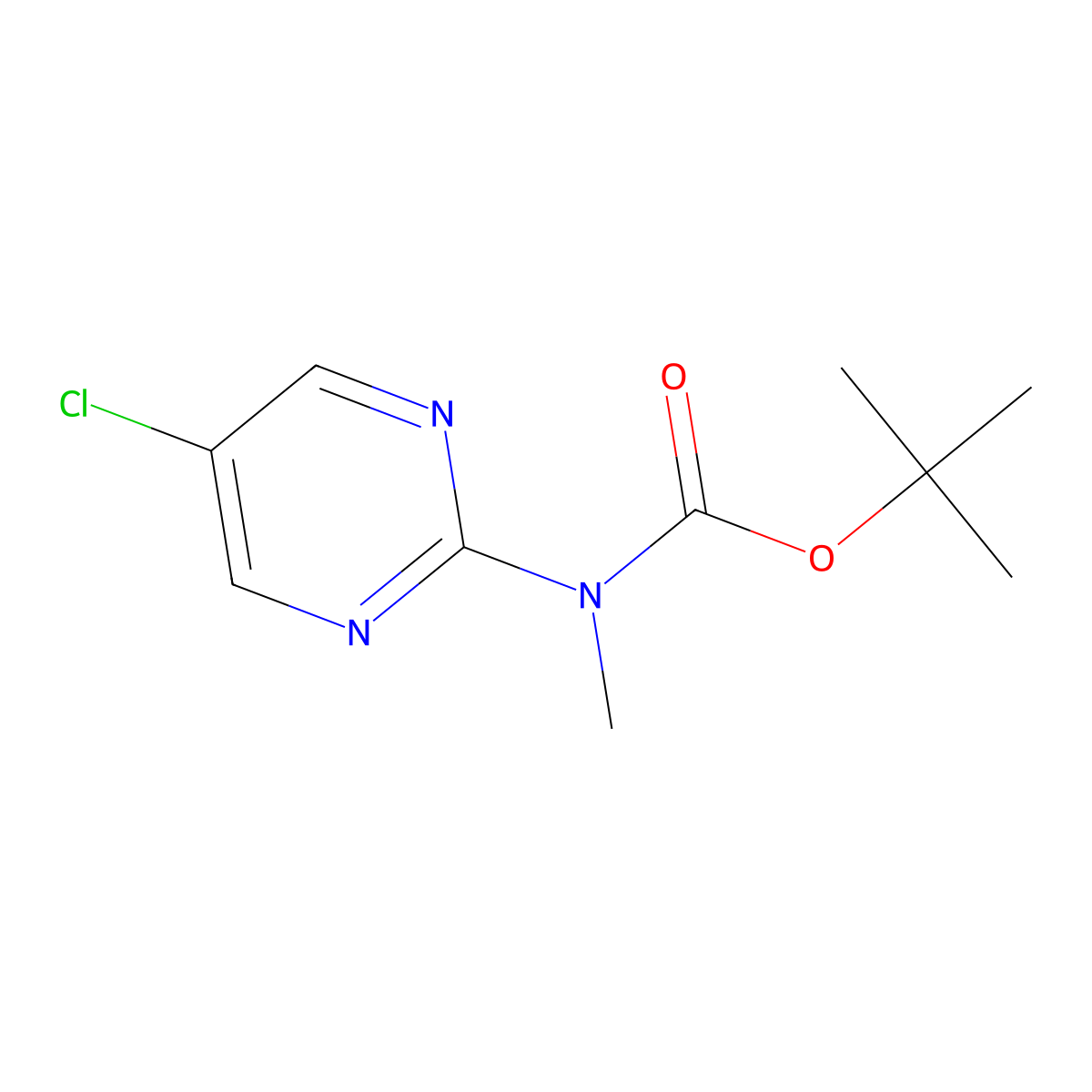 tert-butyl N-(5-chloropyrimidin-2-yl)-N-methylcarbamate molecular structure, CAS 2803860-43-5
