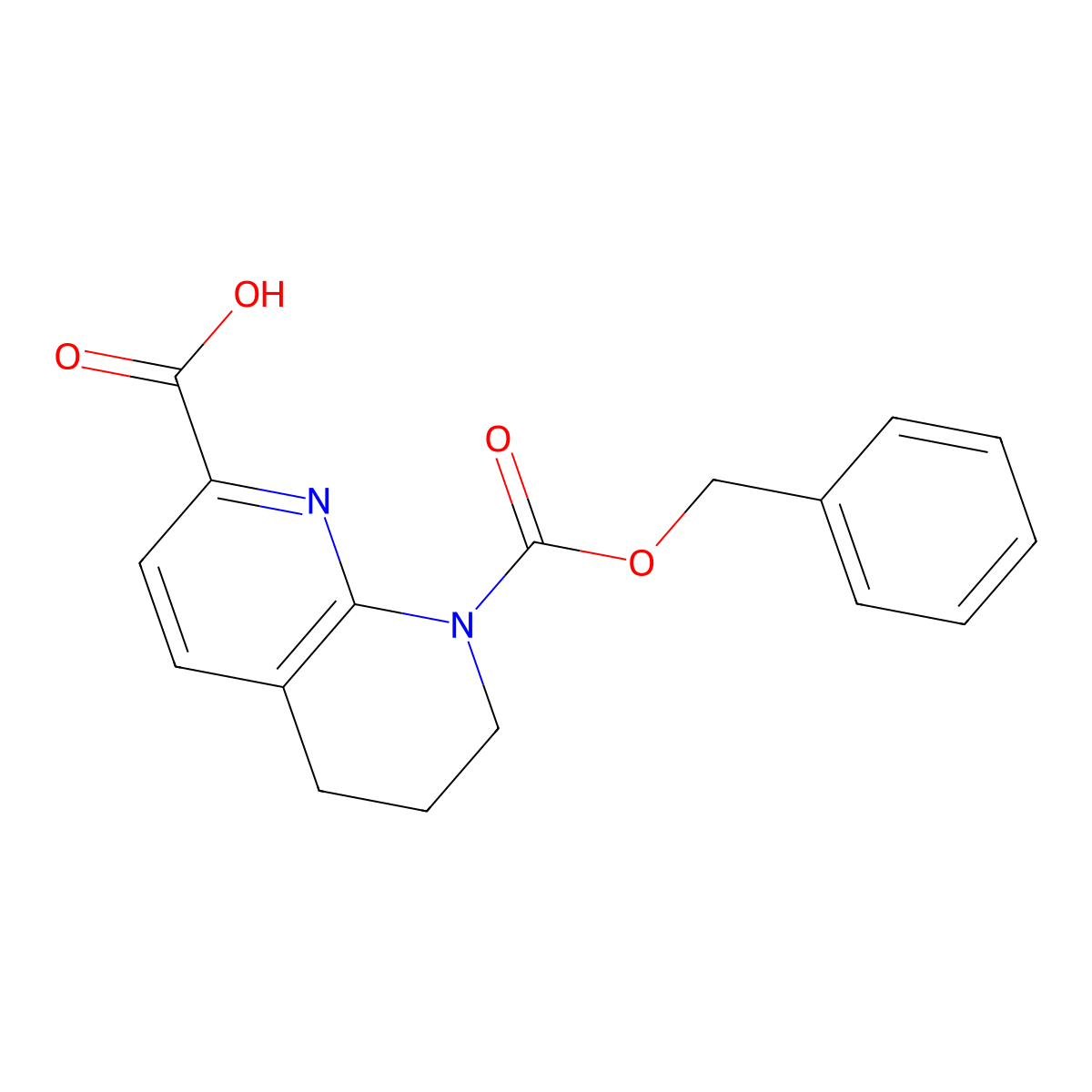 8-[(Benzyloxy)carbonyl]-5,6,7,8-tetrahydro-1,8-naphthyridine-2-carboxylic acid molecular structure, CAS 2803860-45-7