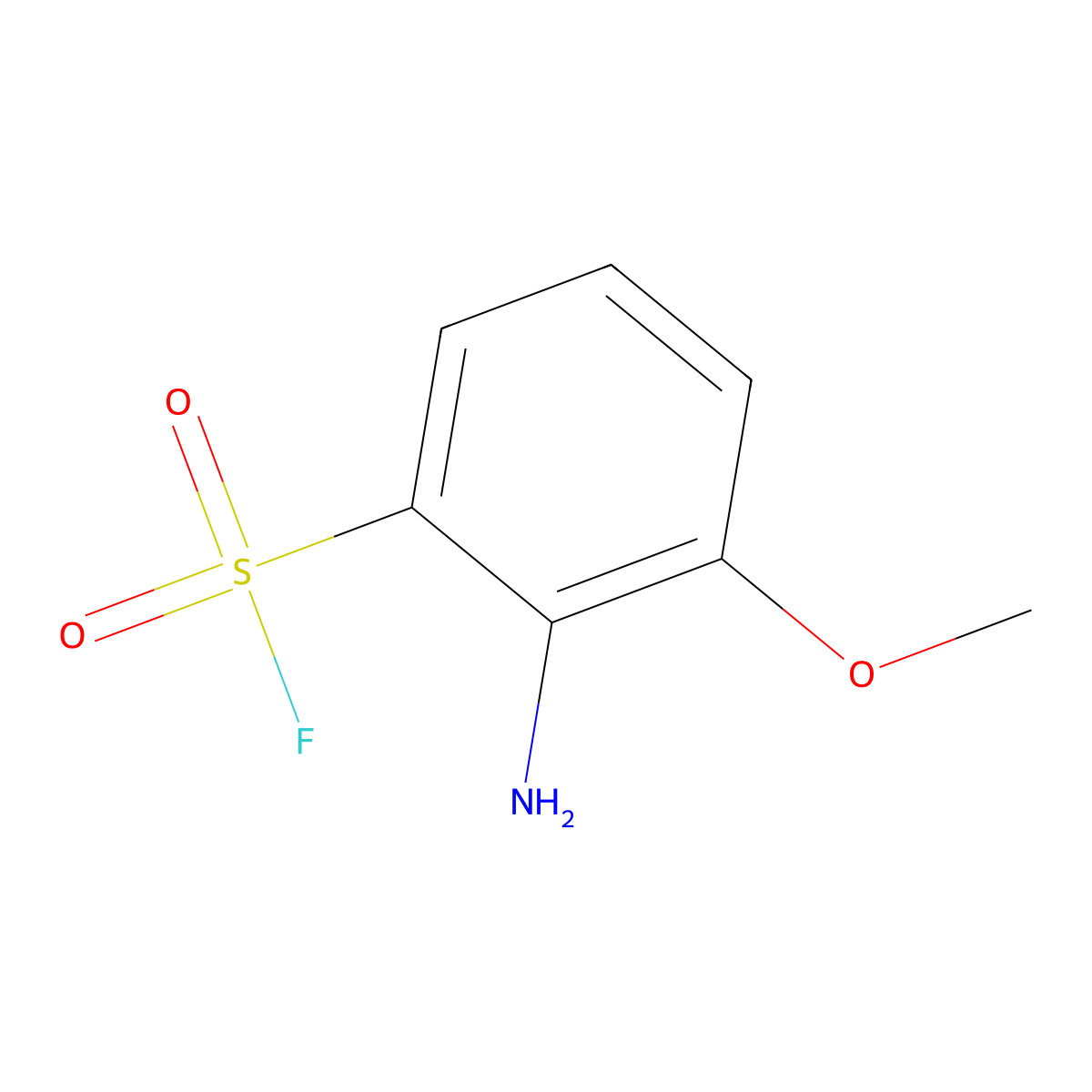 2-Amino-3-methoxybenzene-1-sulfonyl fluoride molecular structure, CAS 2803860-47-9