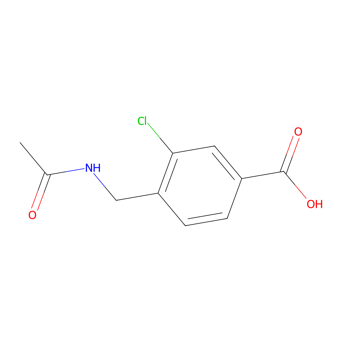 3-Chloro-4-(acetamidomethyl)benzoic acid molecular structure, CAS 2803860-48-0