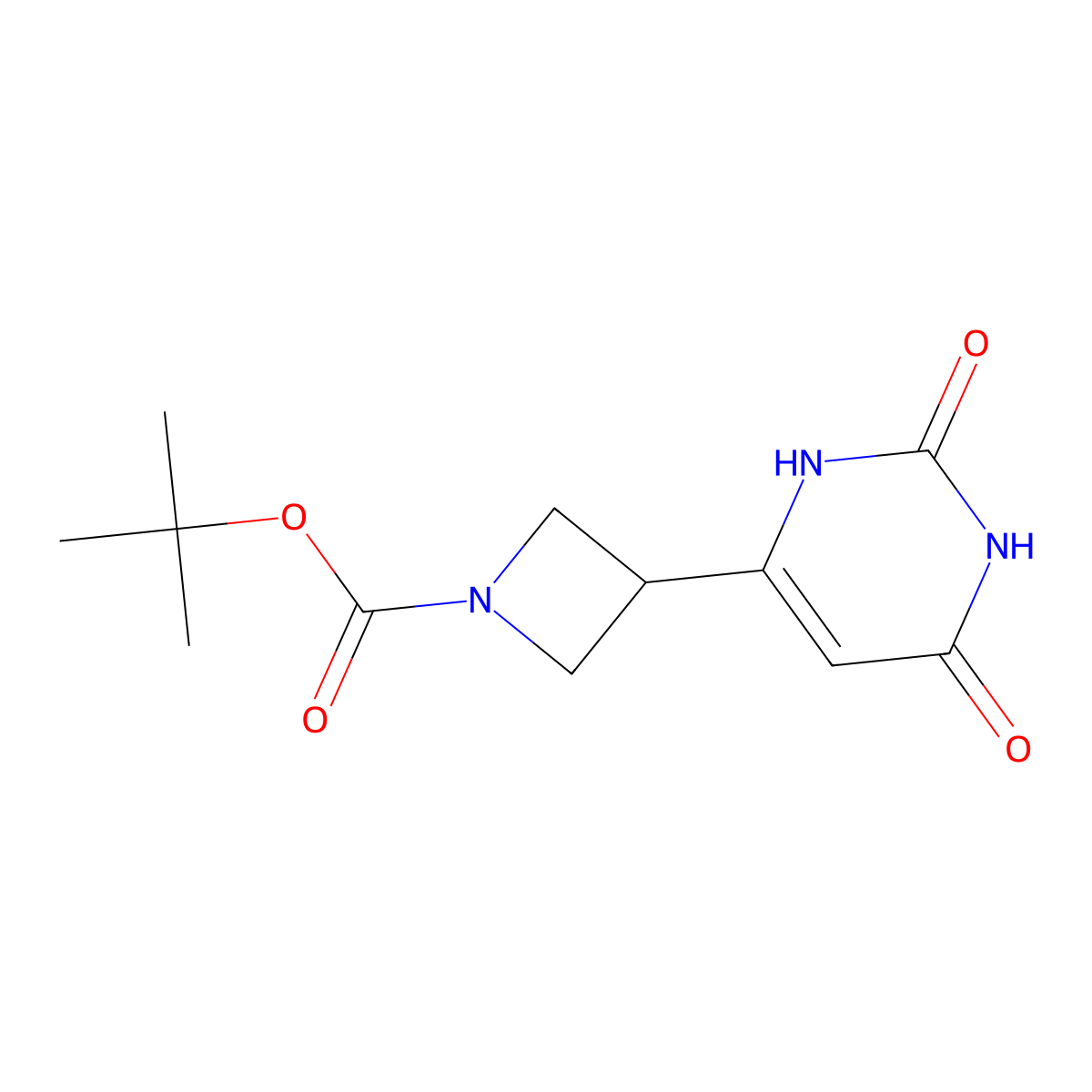 Tert-butyl 3-(2,6-dihydroxypyrimidin-4-yl)azetidine-1-carboxylate molecular structure, CAS 2803860-50-4