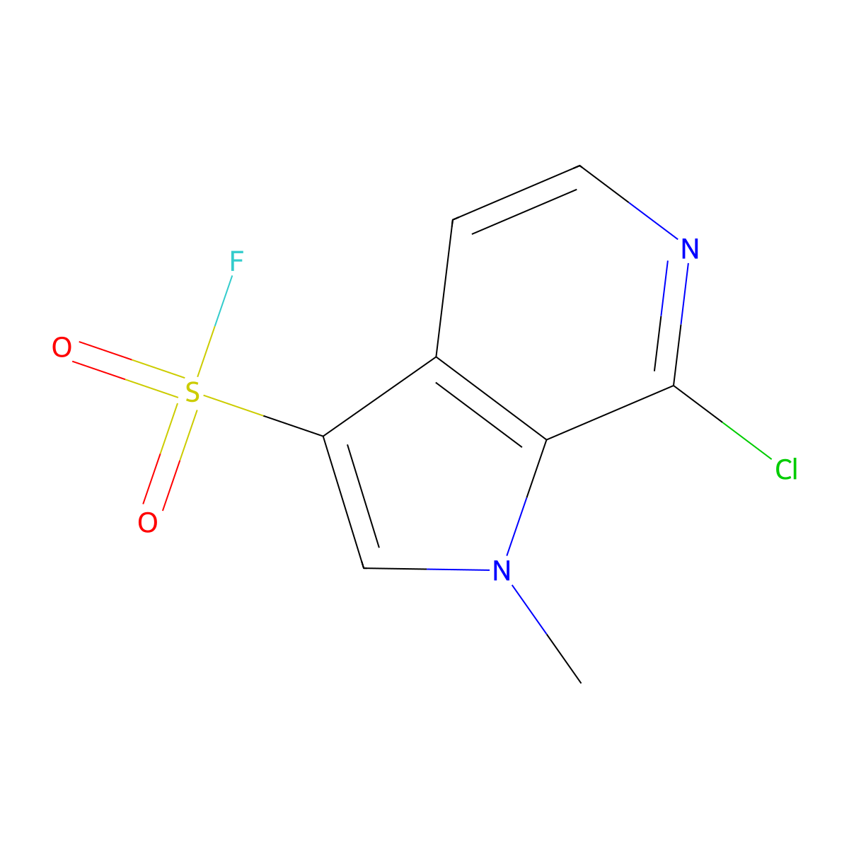 7-chloro-1-methyl-1H-pyrrolo[2,3-c]pyridine-3-sulfonyl fluoride molecular structure, CAS 2803860-53-7