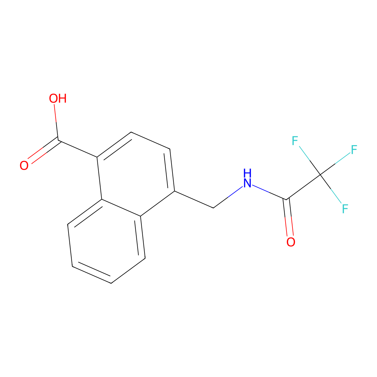 4-[(2,2,2-Trifluoroacetamido)methyl]naphthalene-1-carboxylic acid molecular structure, CAS 2803860-54-8