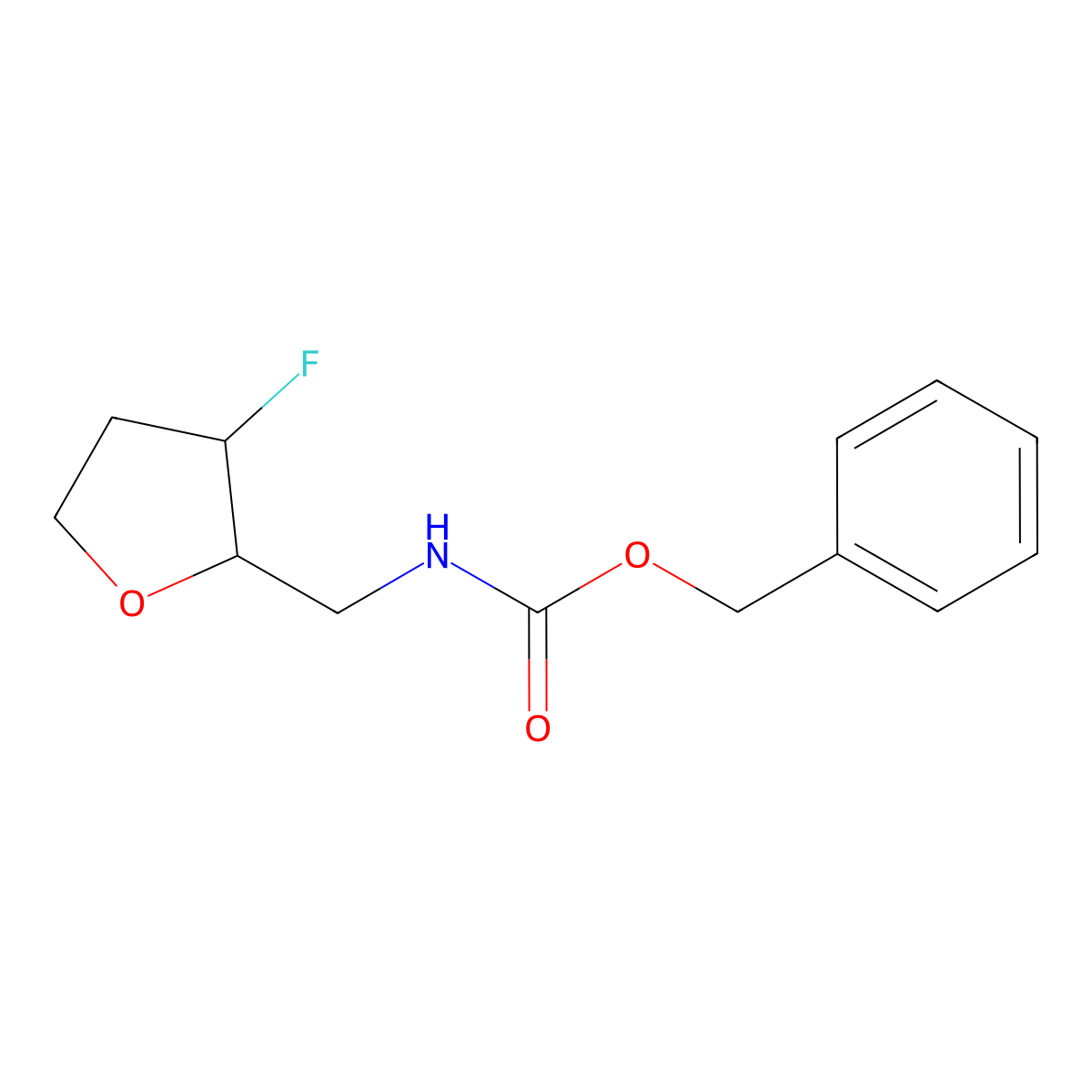 benzyl N-[(3-fluorooxolan-2-yl)methyl]carbamate molecular structure, CAS 2803860-60-6